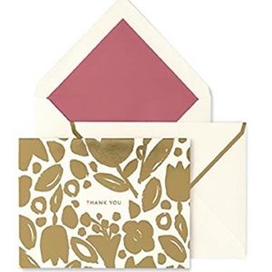 Kate Spade Golden Floral Thank You Cards